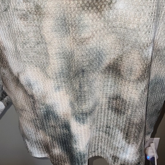 Peach Perfect 3/4 Sleeve Tie Dye Waffle Top Size Large - Picture 5 of 10